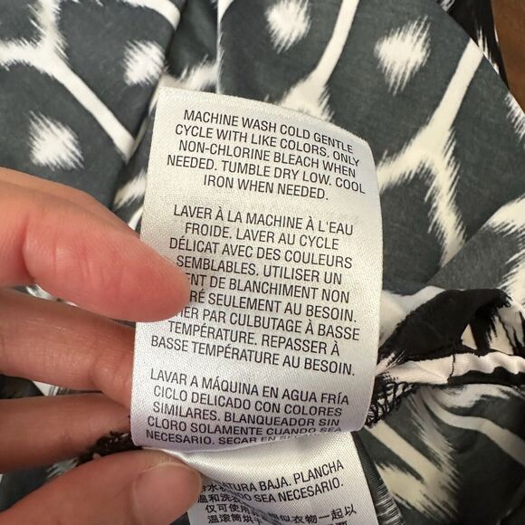 TRINA TURK x INC Africana Maxi Side Slit Dress in Black Ikat Print - Picture 11 of 14